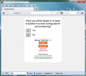 student response screen